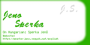 jeno sperka business card